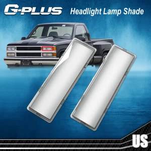 Fit For 94-98 GMC C/K Sierra Left+Right Smoked Headlight Replacement Lens - Picture 1 of 9