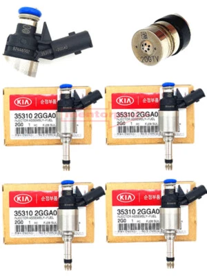 Inyector de combustible OEM de 4 piezas para Hyundai Sonata Kia Sorento 2015-2018 2,4 L 353102GGA0 Foto 1 de 4
