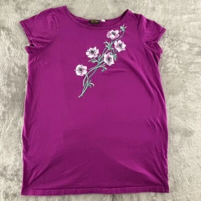 Bob Mackie T-Shirt Dress Womens 2X Floral Embroidery Pink Short Sleeve Pullover - Image 1 of 4