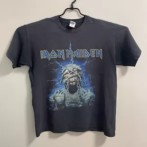 Iron Maiden Band Tee Men's Black Shirt Monster Mummy Lightning Heavy Metal Music - Picture 1 of 8