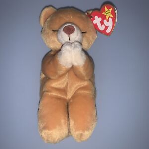 Retired 1998 Ty Beanie Baby "Hope" the Praying Bear with Rare Tag Errors 