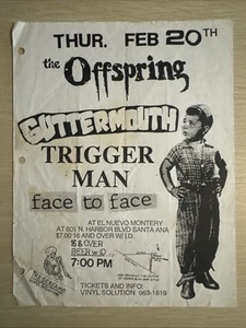 VINTAGE THE OFFSPRING GUTTERMOUTH FACE TO FACE FLYER PUNK HARDCORE CALIFORNIA - Picture 1 of 2