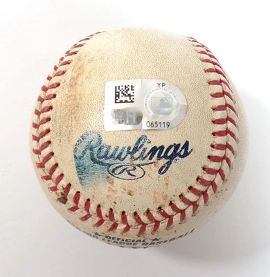 2022 Marlins @ Pirates Game-Used Baseball Michael Chavis/Dylan Floro COA - Image 1 of 3