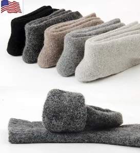 1/3 Pairs MenS 100% Merino Wool Cashmere Socks Solid Thermal Thick Casual Winter - Picture 1 of 7