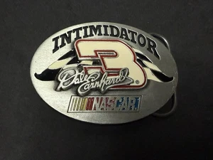 Dale Earnhardt Sr. #3 Intimidator Round Oval Pewter Belt Buckle 1999 ERROR - Picture 1 of 9