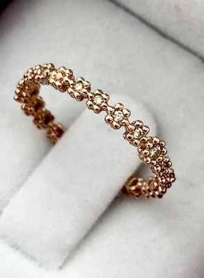 AUTHENTIC H STERN DIAMOND RING 18K ROSE GOLD, APPROX RET VALUE USD $1,500+TAX - Image 1 of 4