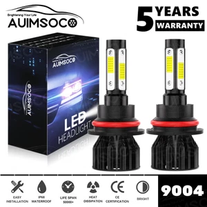9004 LED Headlight Bulbs for Dodge RAM 1500 2500 3500 1994-2001 High Low Beam - Picture 1 of 14