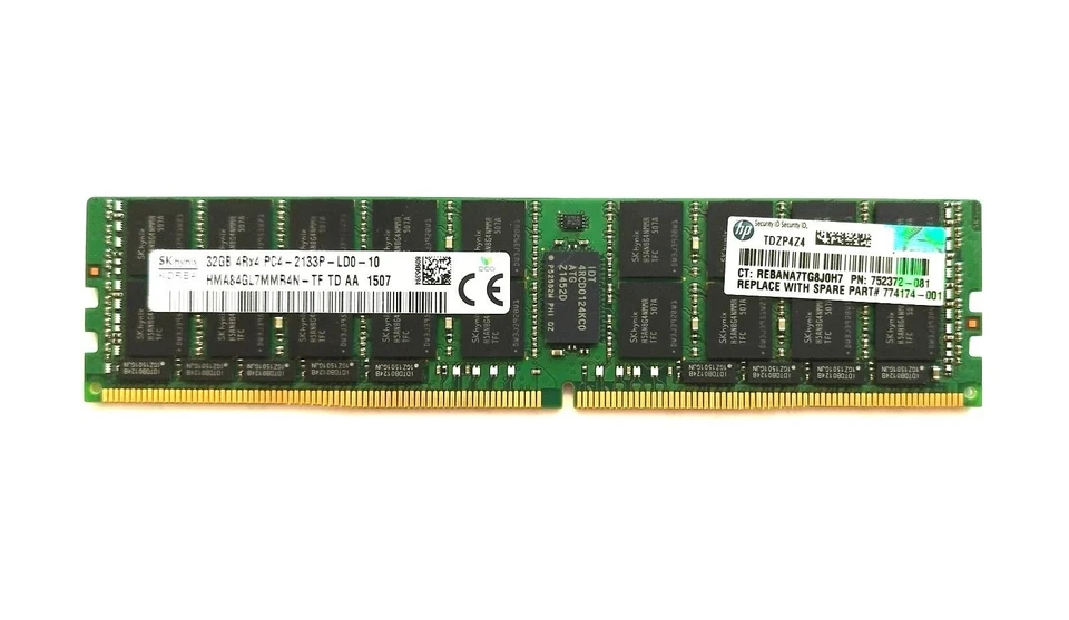 SKhynix 32 GB 4Rx4 PC4-2133P-LD0  HMA84GL7MMR4N -TF TD AA ECC REGISTRED - Immagine 1 di 1