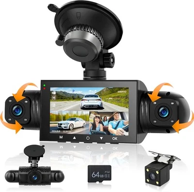 Motorsi Mirror Dash Cam 4 Canali Anteriore Posteriore - Immagine 1 di 4