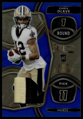 2022 Panini Select #DS-9 Chris Olave Draft Selections MEM Blue Prizm #/35 - Image 1 of 2