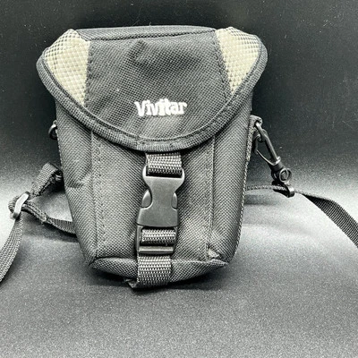 Vivitar Camera Case Compact Soft Pouch Black w/ adjustable crossbody Strap - Image 1 of 4
