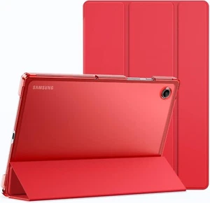 For Samsung Galaxy Tab A8 Case Cover with Translucent Back Flip Folio Armor ,Red - Picture 1 of 8