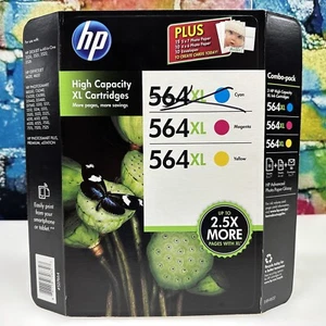 HP XL High Capacity 564 XL Combo-Pack Ink Cartridges Printer Office Sealed NEW! - Picture 1 of 24