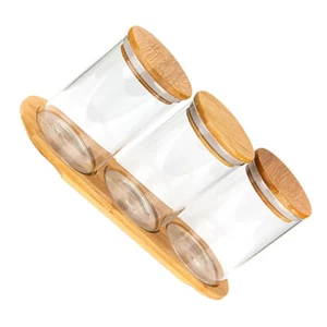 Seasoning Bottle Storage Tank Kitchen Container Sealed Bamboo Food Containers - Picture 1 of 12