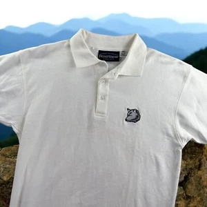 Field and Stream Polo Shirt Mens Medium Vintage White Wash Huskies Timber Wolf - Picture 1 of 10