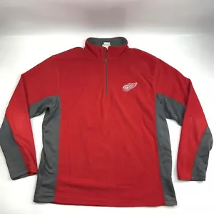 NHL Majestic Detroit Red Wings Red Pullover Hockey Fleece Jacket Men's Size XL - Picture 1 of 15