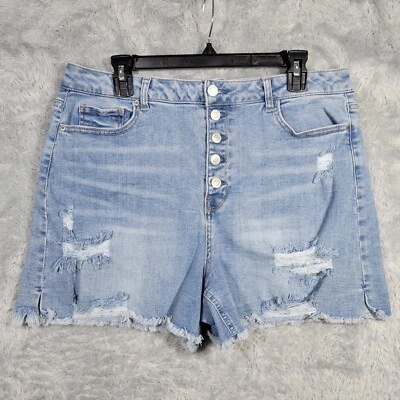 Pantalones Cortos Vanilla Star Para Mujer 19 Azul Real Cheeky Botón Mosca Envejecido 34x4 Foto 1 de 4