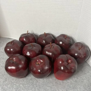 Artificial Fruit Lot of 10 Red Delicious Apples wirh Stems - Picture 1 of 3