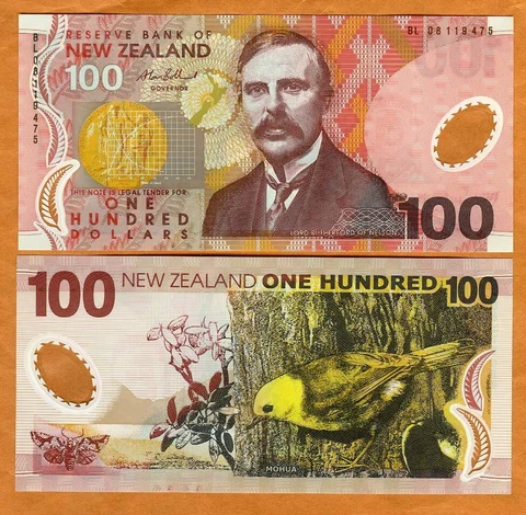 New Zealand, $100, 2008, Polymer, P-189b, UNC Cover