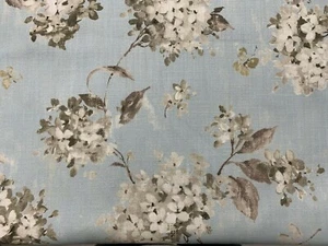 Vintage Belvoir Hydrangea Powder Blue Cotton Blind/Curtain/Upholstery Fabric - Picture 1 of 5