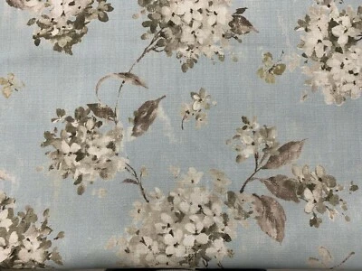 Vintage Belvoir Hydrangea Powder Blue Cotton Blind/Curtain/Upholstery Fabric - Image 1 of 4