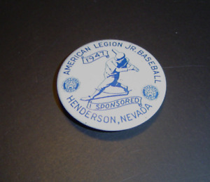 Vintage 1947 American Legion Jr. Baseball Button Pinback Henderson , Nevada