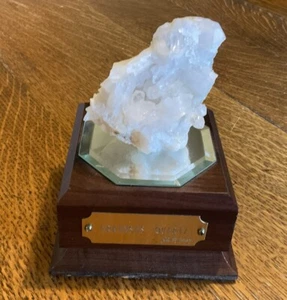 Arkansas Quartz Crystal Cluster 31/4" On Wood Base Museum Grade - Picture 1 of 6