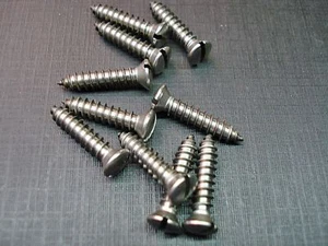 10 pcs #8 x 3/4" with #6 slotted oval head stainless steel trim screws fits Ford - Picture 1 of 3