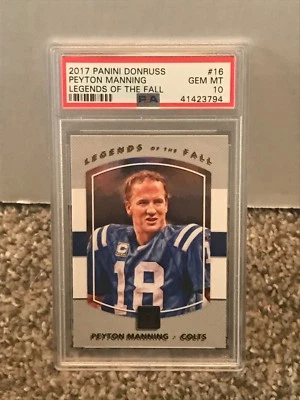 2017 Panini Donruss LEGENDS of the FALL #16 - PEYTON MANNING - PSA 10 Gem - pop1 - Image 1 of 2