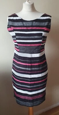 Vestido Almartrichi Negro Rosa Blanco Rayas Talla Euro 38 UK 10 Foto 1 de 4
