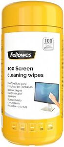 Fellowes 100 Screen Cleaning Wet Wipes For Phone Laptop Led Tv Computer Tablet