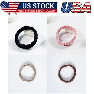 4 Pcs 100% Pure Mulberry Silk Hair Scrunchies for Women & Girls-Silky Hair Ties - Picture 1 of 5