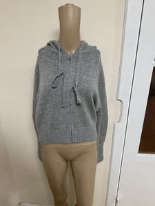 S Cashmere-Wool Blend Grey Zip Up Hoodie Womens RRP: £129 - Picture 1 of 9