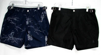 Lot of 2 Lands End Mesh Lined Blue Black Swim Shorts Trunks Mens 32x5 Beach Sail - Image 1 of 4