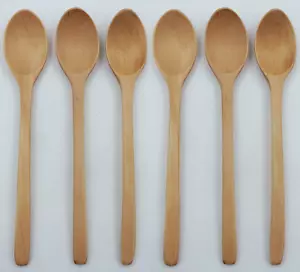 6PCS -Wood Spoons Soup Eco Friendly Japanese Tableware Natural Wooden USA Seller - Picture 1 of 7