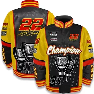 Joey Logano 2024 Checkered Flag #22 NASCAR 3X Cup Series Champion Uniform Jacket - Picture 1 of 3