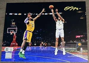 Obi Toppin Autographed Indiana Pacers 8x10 NBA Signed Photo vs. LeBron James BAS - Picture 1 of 4