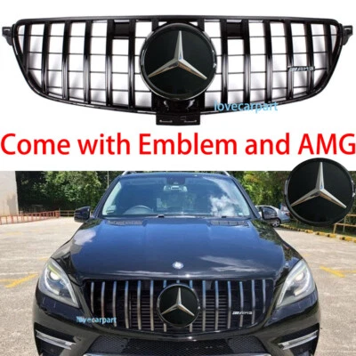 Grelha com emblema preta para Mercedes Benz W166 ML350 ML400 2012 2013 14 2015 - Imagem 1 de 4