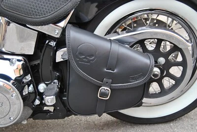 BOLSO DE CUERO CON BRAZO OSCILANTE PARA HD SOFTAIL 2000-2025 FATBOY, STREET BOB, FAT BOB Foto 1 de 4