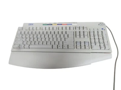 IBM KB-9930 Blanco PS 2 Multimedia PC Teclado De Colección - Nuevo de Lote Antiguo con Caja y Reposamanos Foto 1 de 4