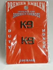 K-9 Unidad Canina Plata Juego 2 Letras Recortadas Collar Policía Pin Set P2513 1/2" K9 - Imagen 1 de 2