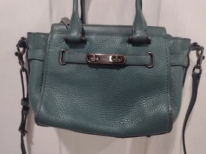 Coach Swagger Mini Handbag Shoulder Bag Dark Teal (Missing Hangtag) - Picture 1 of 10