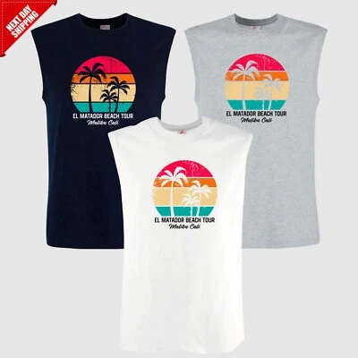 Gilet da uomo stampato canotta senza maniche, gilet sportivo tour spiaggia fitness - Immagine 1 di 2