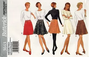 Butterick 3643 Raised Waist Skirt w Back Lacing, Buttons, Knife Pleats Sz 14-18 - Picture 1 of 4