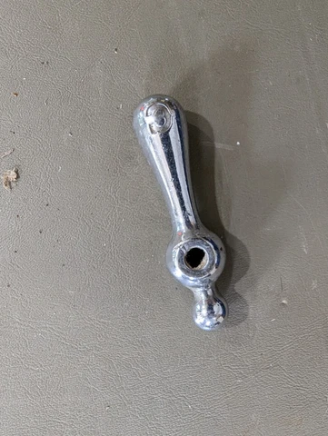 Vintage Chrome Plated Brass Bathroom Sink Faucet Handle Cold Round End Nub Cover