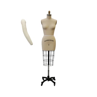 Maniquí con brazo con forma de vestido profesional de lino medio cuerpo talla 8 para mujer Foto 1 de 3