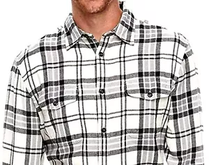 New Men's Classic Fit Flannel Sonoma Shirt Gray Plaid Long Sleeves 2-pockets NWT - Picture 1 of 3