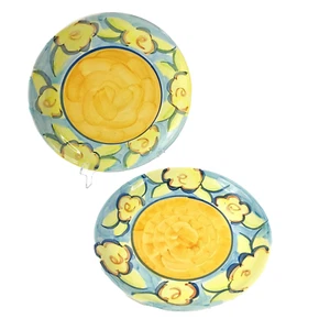 Artists Touch Dinner Plates Lot of 2 Spring Accent Floral Flowers Summer 10.75" - Picture 1 of 12