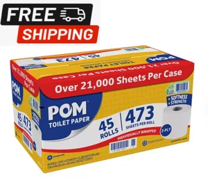 POM Bath Tissue, Septic Safe, 2-Ply, White (473 sheets/roll, 45 rolls) - Picture 1 of 3