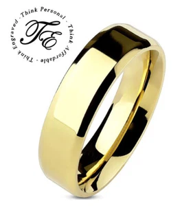 Men's Gold Wedding Ring Band - Gold Wedding Ring For Him - Picture 1 of 6